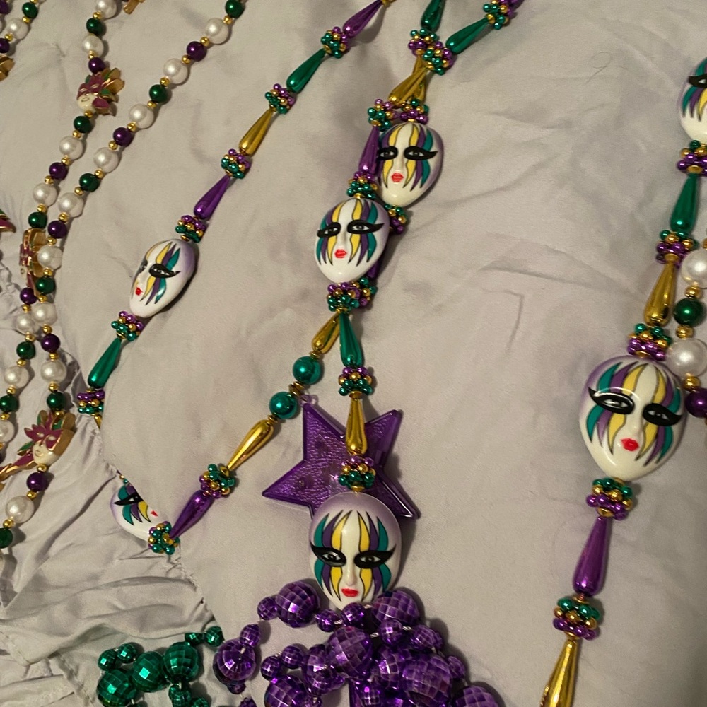 Hand painted Mardi Gras beads SALE! Now get FOUR for $10!!